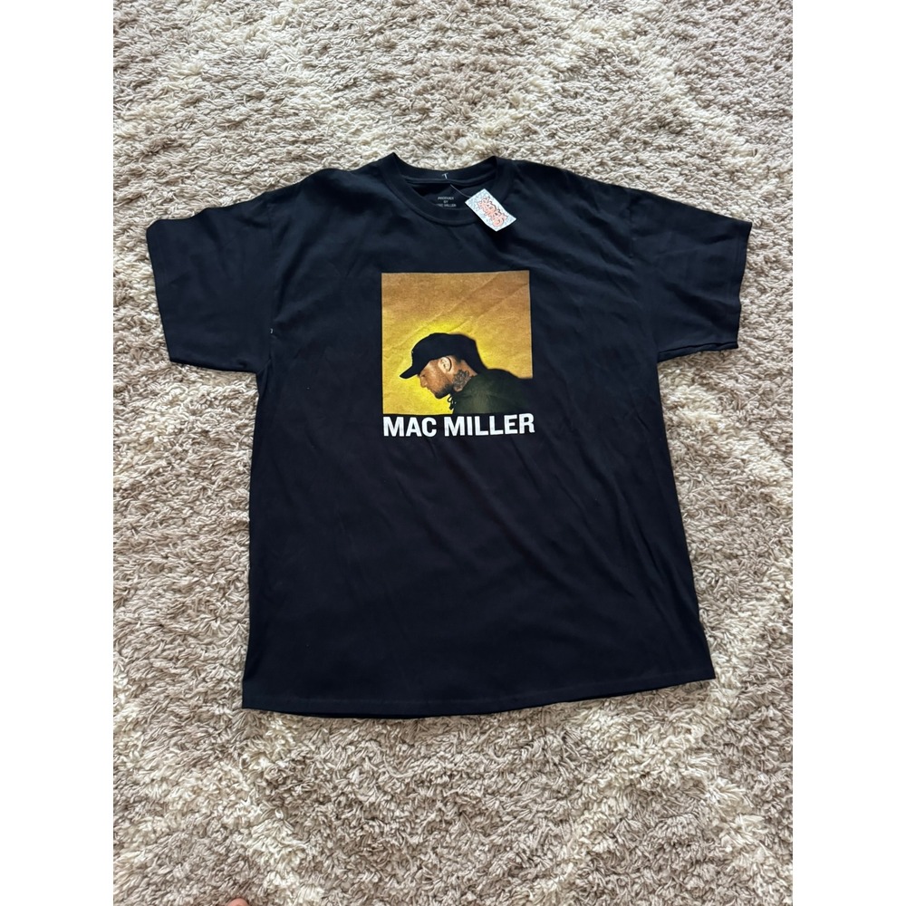 Mac Miller Profile Portrait Graphic T-Shirt Black XL Spencers Merch 03431814